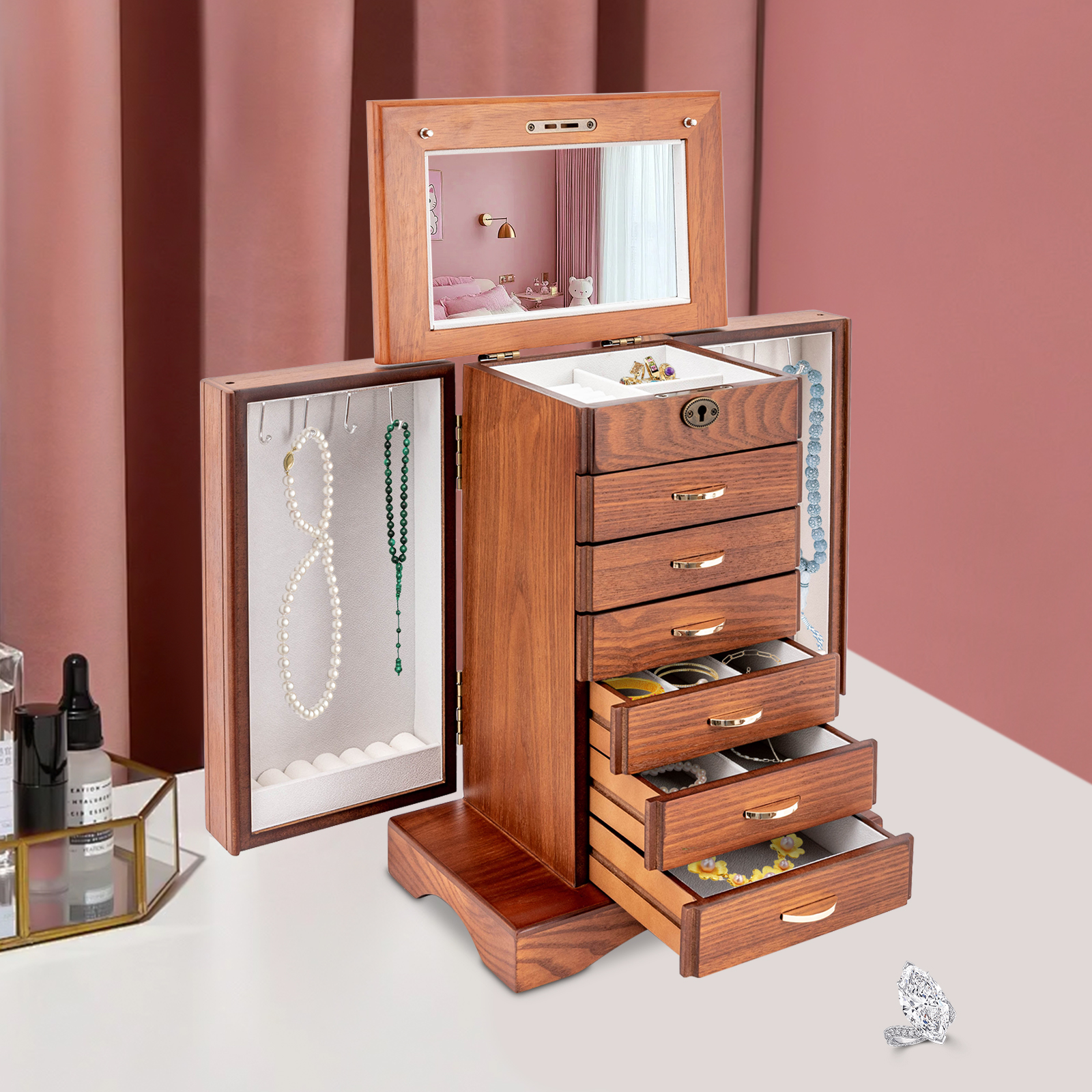 Jewelry And Watches Store - 7 Layers Large Jewelry Box with