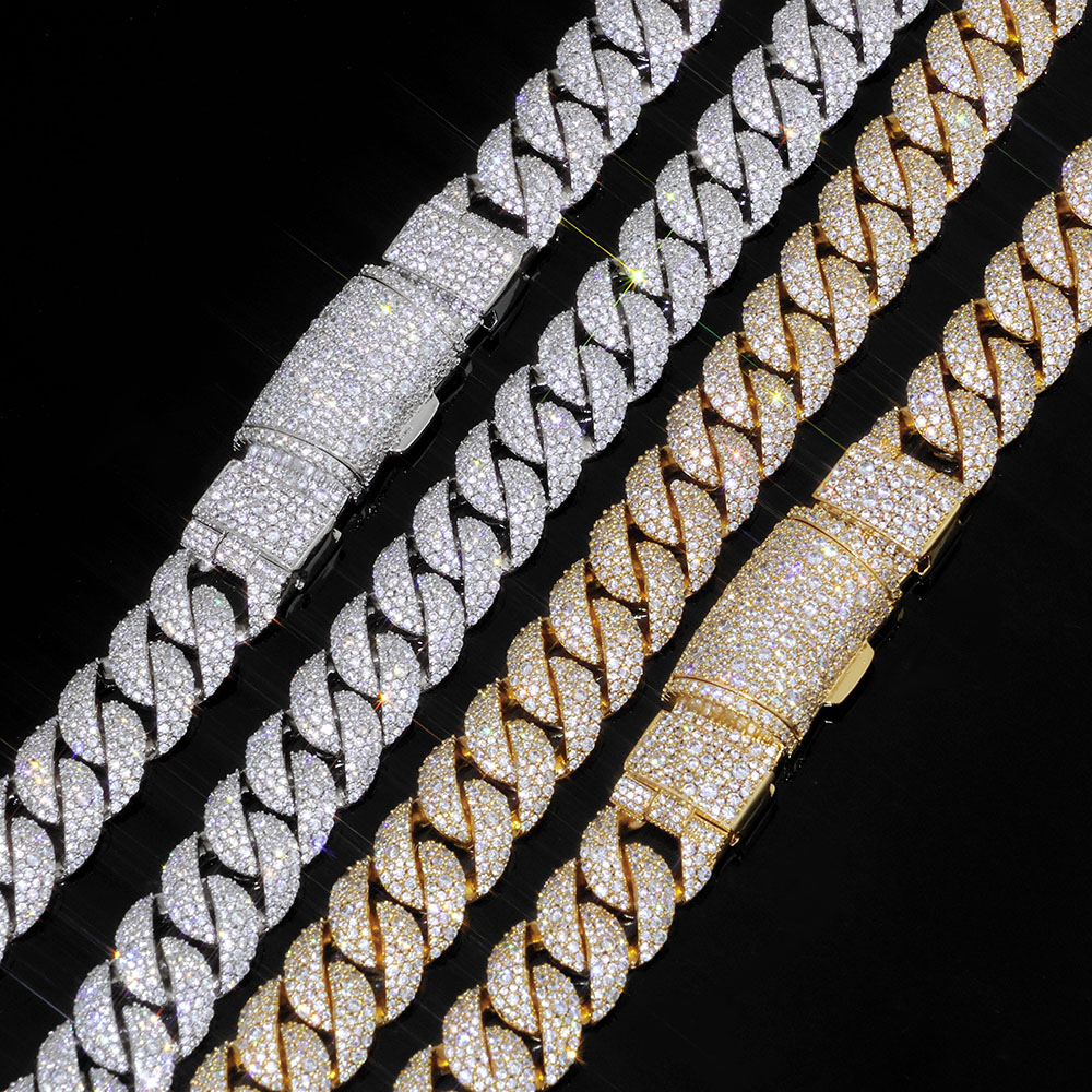 Iced out 14mm 3 Row Diamond Cu – обзор и цена Hip Hop Chain Necklace