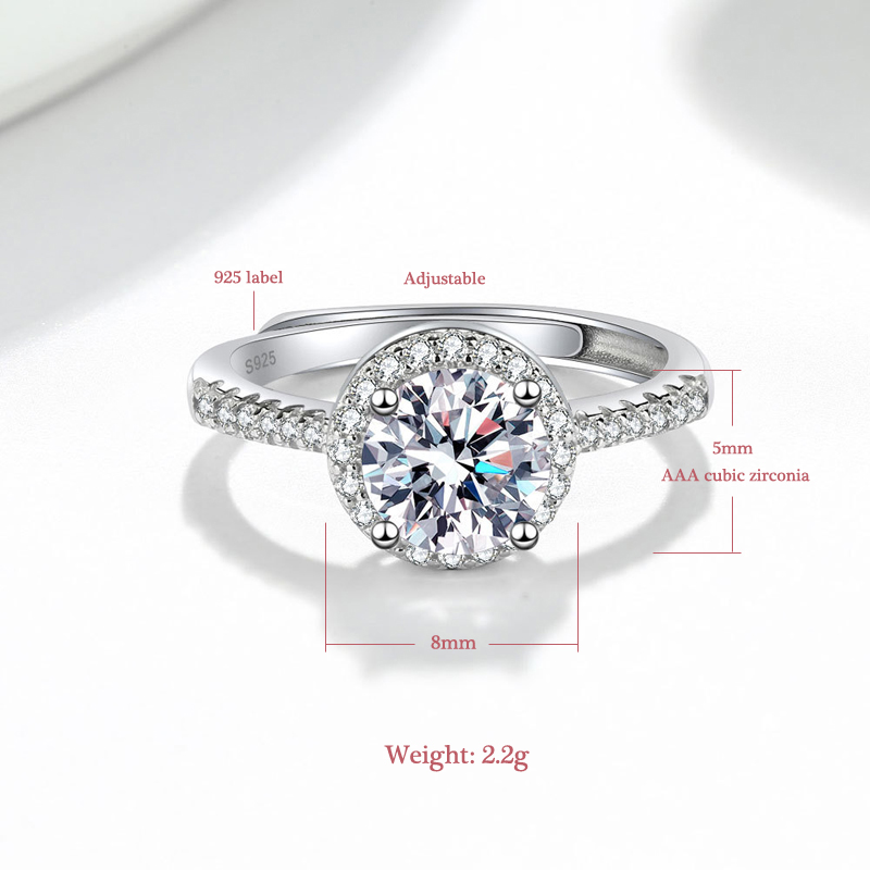 New 925 Sterling Silver Round  – обзор и цена Statement Cocktail Ring