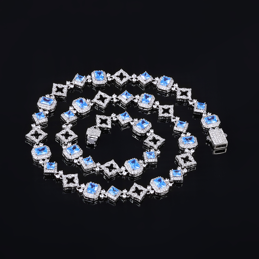 HHIOK New 11MM Blue Gemstone C – обзор и цена Hip Hop Chain Necklace