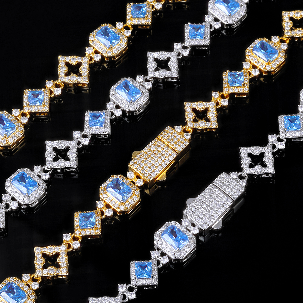 HHIOK New 11MM Blue Gemstone C – обзор и цена Hip Hop Chain Necklace