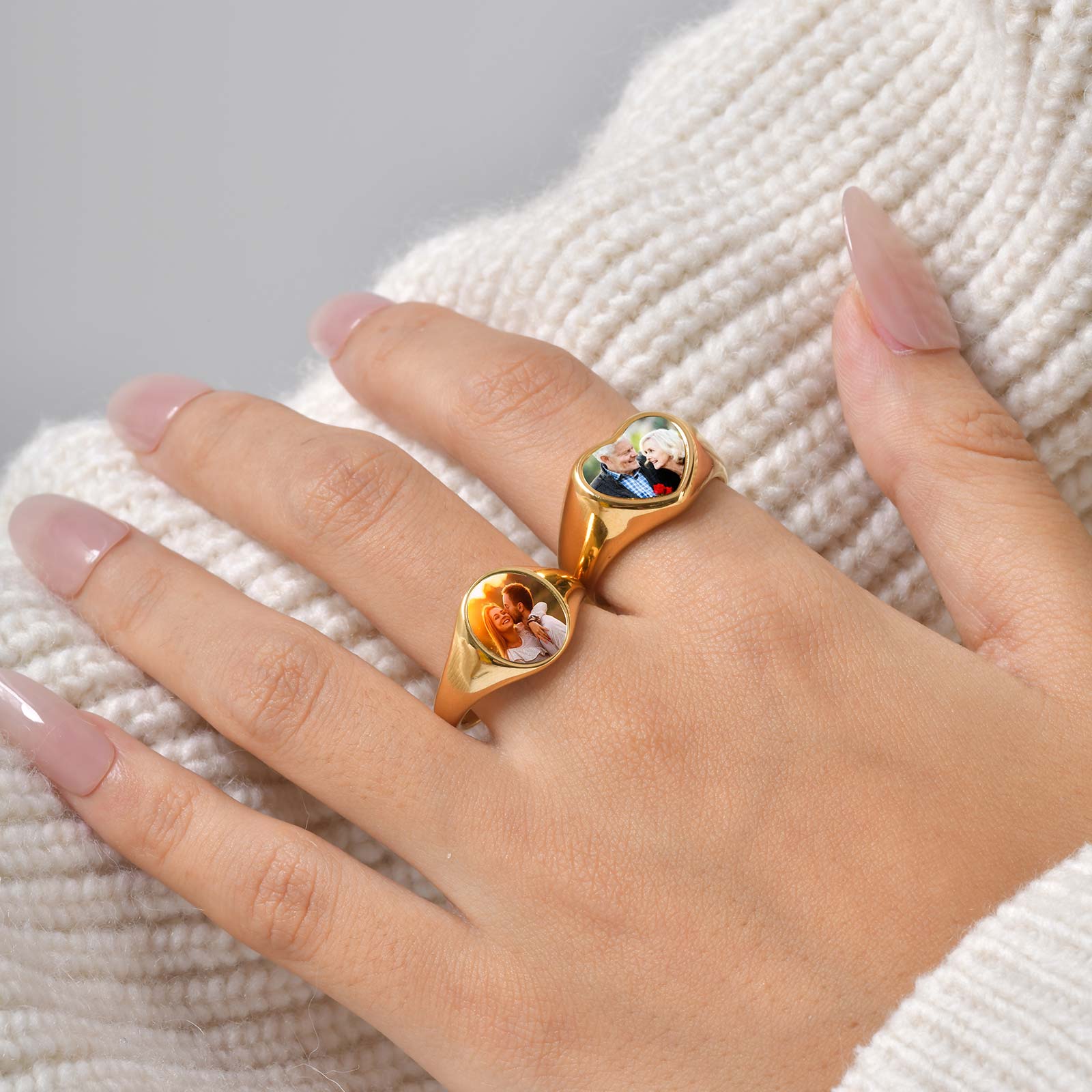 Custom Photo Signet Ring for W – обзор и цена Statement Cocktail Ring
