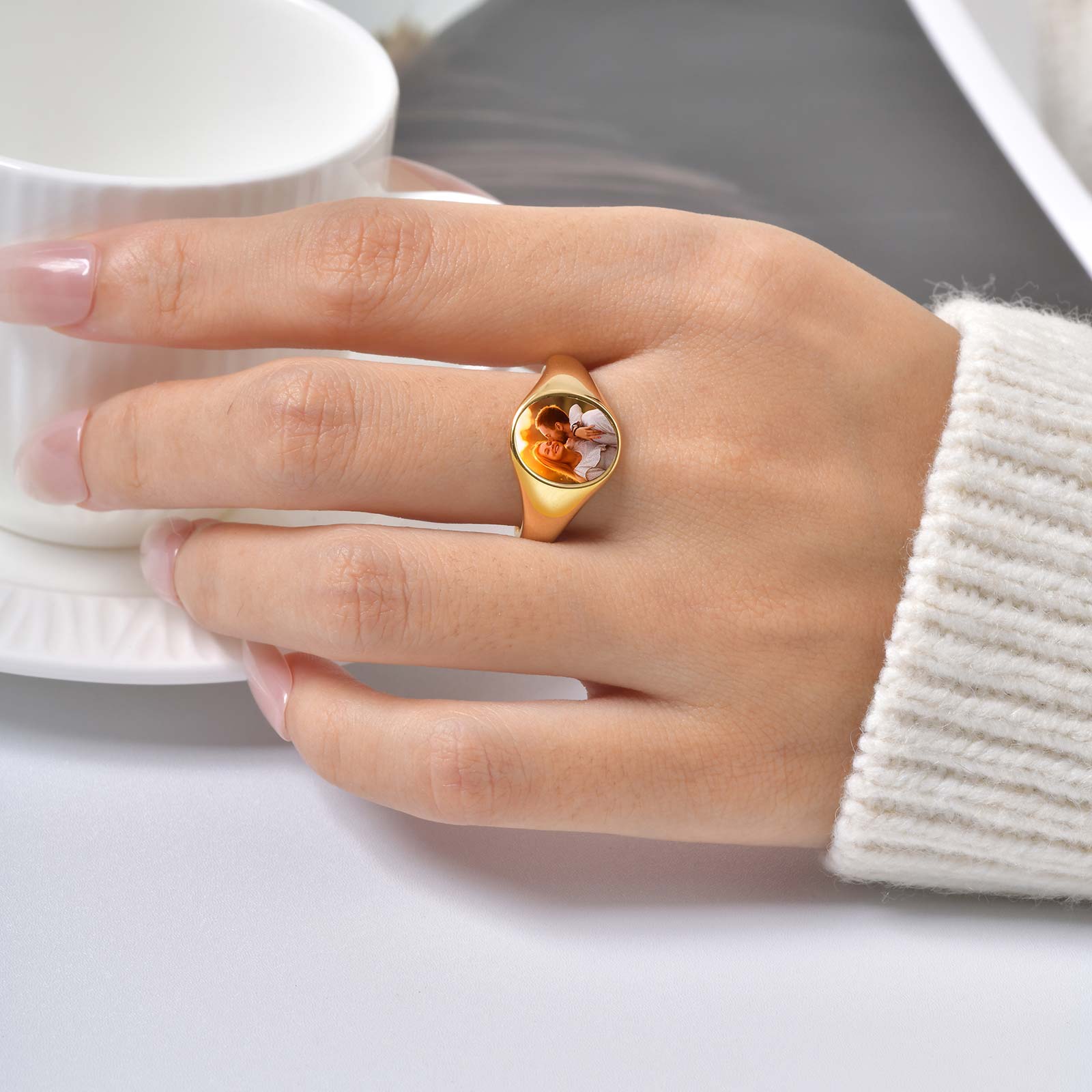 Custom Photo Signet Ring for W – обзор и цена Statement Cocktail Ring