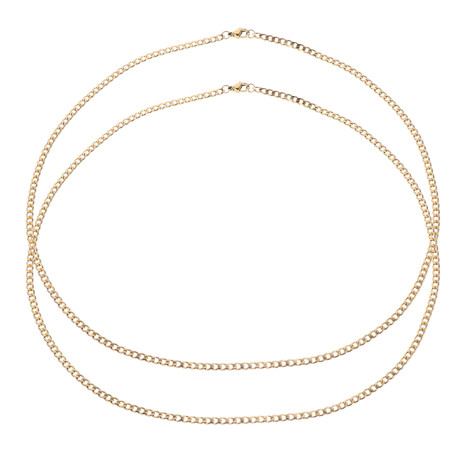 2Pcs Stainless Steel Chains Hi – обзор и цена Hip Hop Chain Necklace