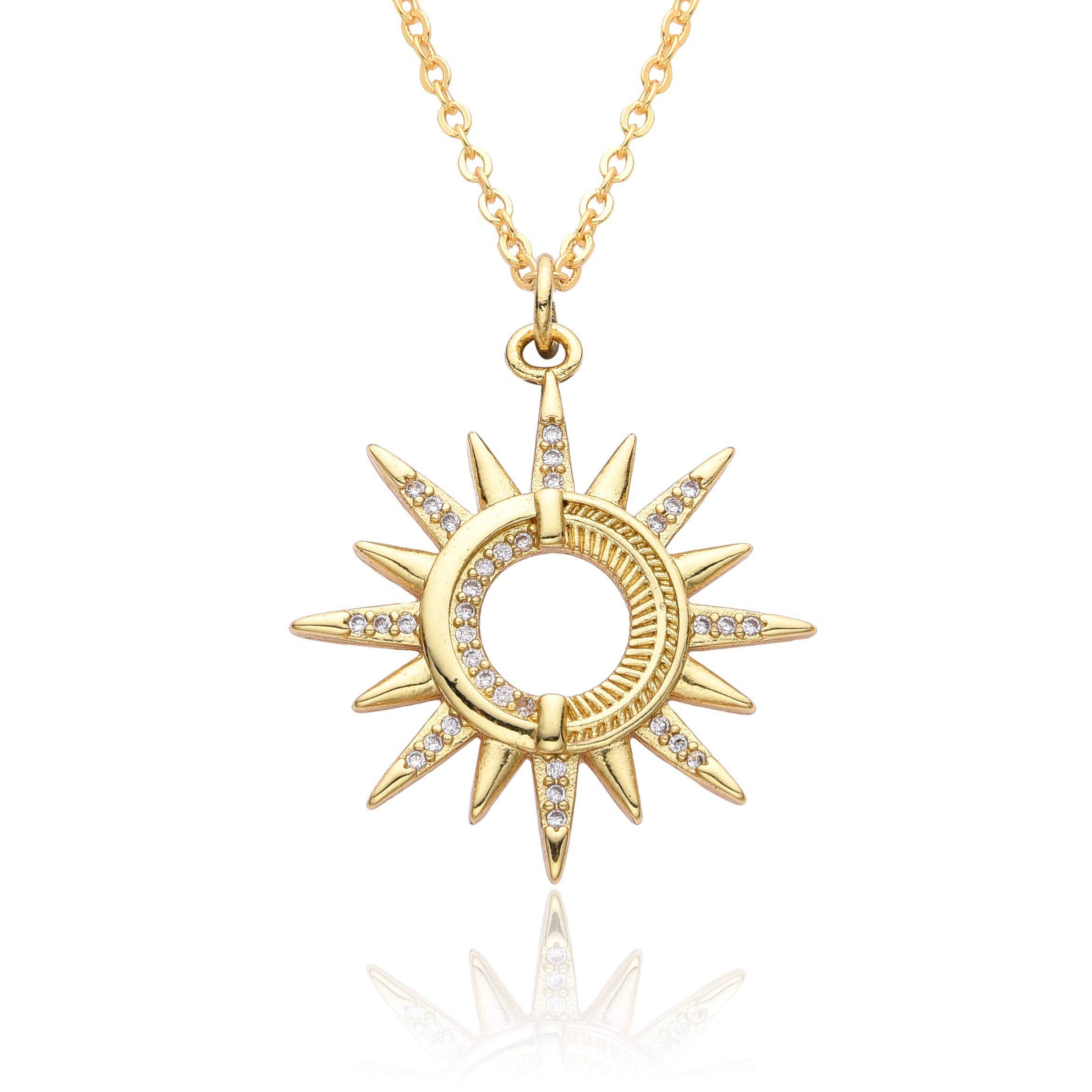 Y2K Gold Color Solar Sun Charm – обзор и цена Hip Hop Chain Necklace