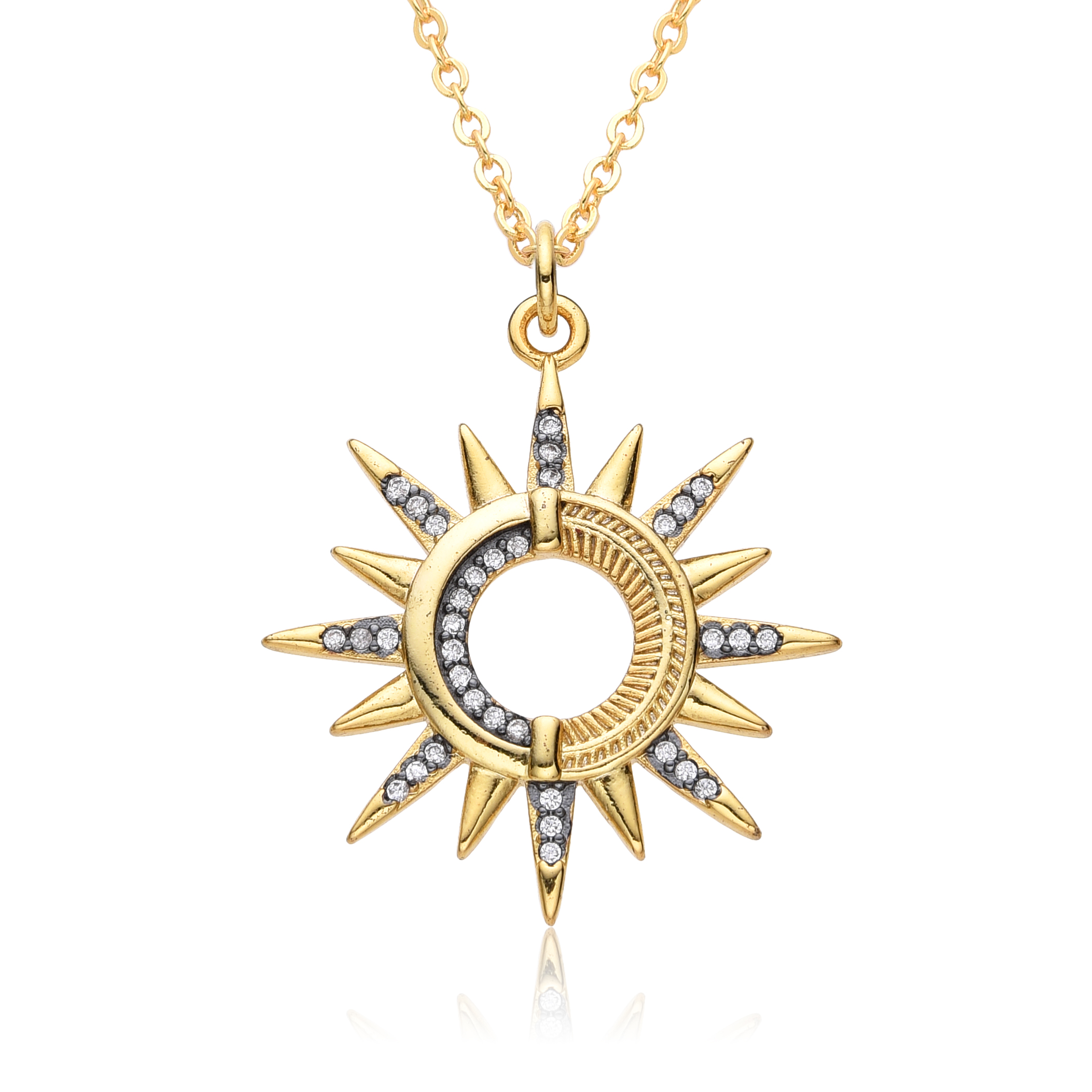 Y2K Gold Color Solar Sun Charm – обзор и цена Hip Hop Chain Necklace
