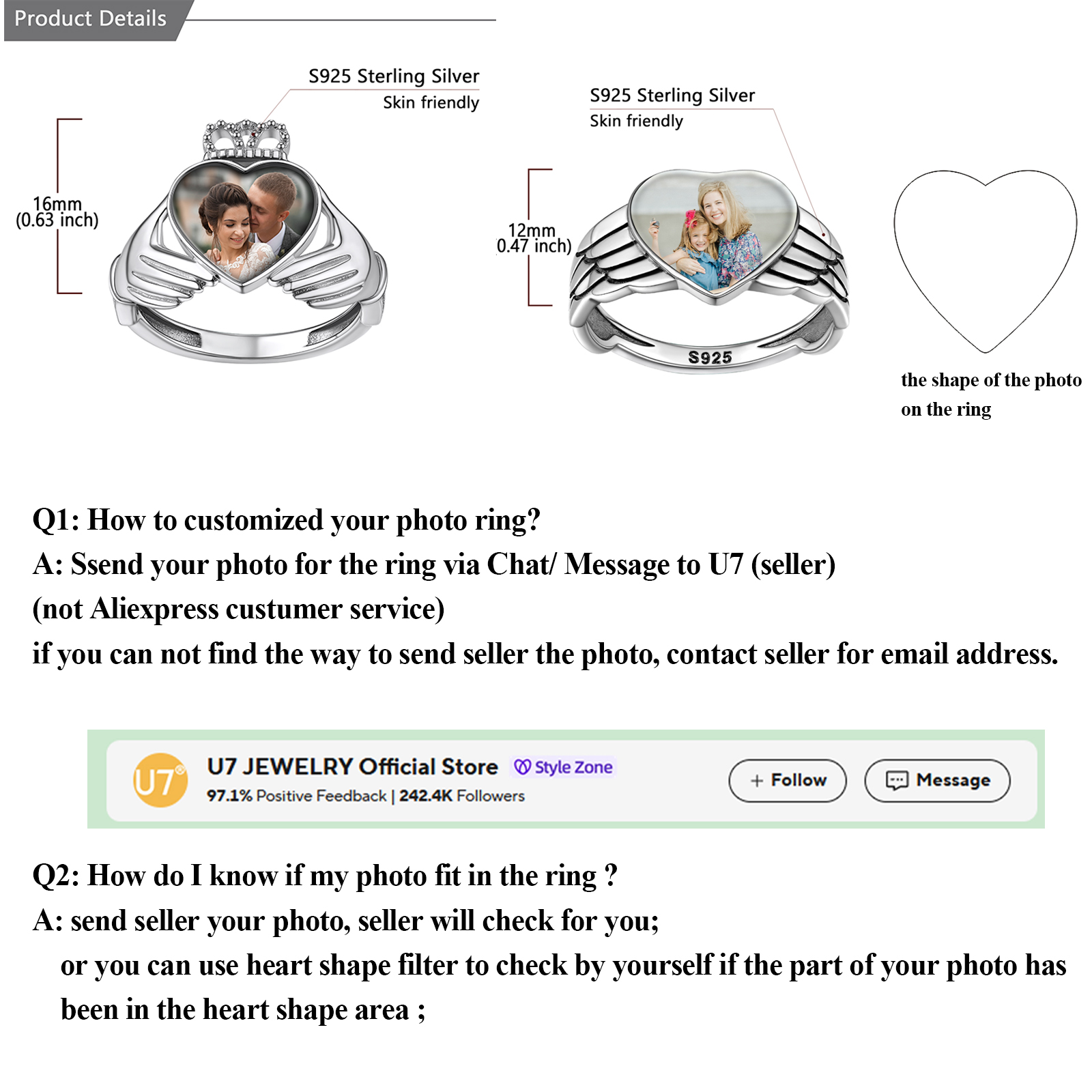 U7 Custom Photo Rings for Woma – обзор и цена Statement Cocktail Ring